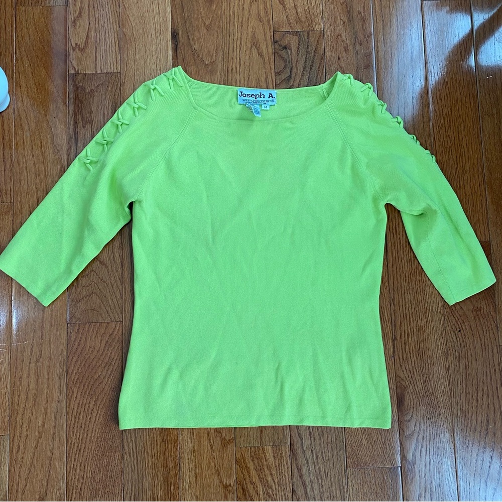 Joseph A. Lime Green 3/4 Sleeve Blouse